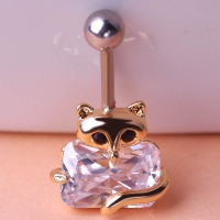 0213400185 Fashion Crystal FOX Piercing Navel Belly Button Rings 1 color