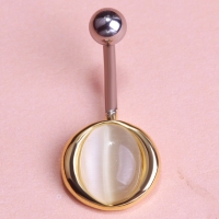 2213400745 Fashion Round Piercing Alloy Opal Navel Belly Button Rings 6 Colores